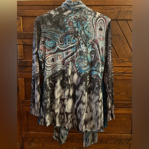 NWT Elysee 26 layered Boho Artsy layered top Crochet Vest Shirt Tunic Top Sz L - Picture 2 of 7